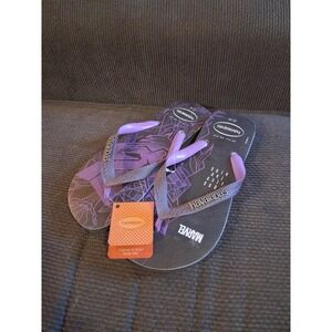 NWT Havaianas Women's 9/10 Marvel Black Panther Premium Flip Flops